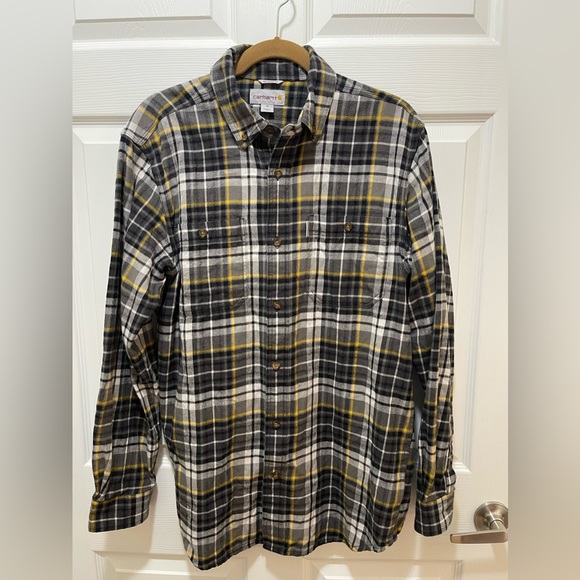 Carhartt Relaxed Fit Men's Plaid Long Sleeve Shirt Size M 100% Cotton - Picture 1 of 7